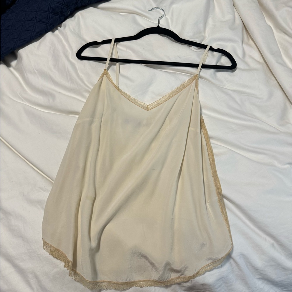 Zagid & Voltaire ivory lace silk camisole